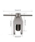 Pinion Gear Puller Kit for RC Motors and Pinion Removal, metal tool with dimensions, front view