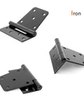 Heavy Duty Black Iron Hinges For Outdoor Barn Shed And Fence Gate Wood Doors 4.5 Inch, showing multiple angles and details.