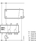 Wiring diagram for Heavy Duty 24V AC Modulating Air Damper Actuator Gbb164.1E showing connections and components.