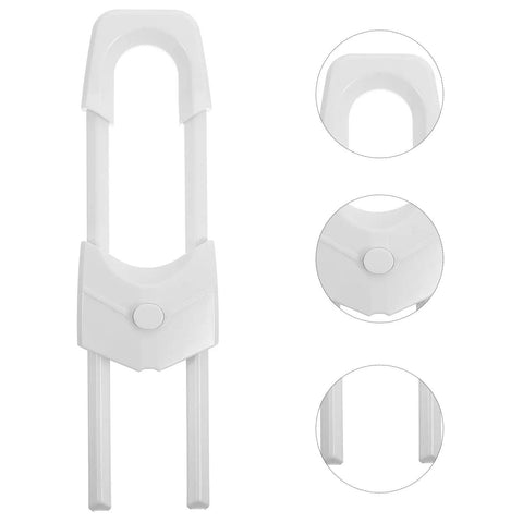 6 Piece White Childproof Cabinet Locks For Babies Easy Install No Drill Plastic Safety Locks For Kitchen Cabinets And Drawers Sturdy Durable Proofing