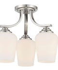 Shyloh Convertible Ceiling Light Fixture 3 Light Chandelier Style Semi Flush To Chandelier Brushed Nickel Finish Dimmable