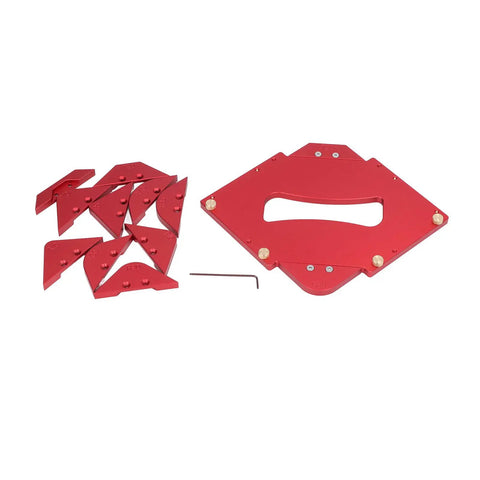 Pro Grade Router Table Corner Jig And Radius Template Kit For Hustling Carpenters, includes 12 templates and hex wrench, heavy duty aluminum.