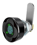 Slick Smart Drawer Fingerprint Lock With Lightning Fast Unlock And No Sweat Charging For Tv Console Bedroom Nightstand Shoe Rack And Office Locker In Rock Solid Aluminum Black Setup close-up view showing fingerprint scanner and metal components.