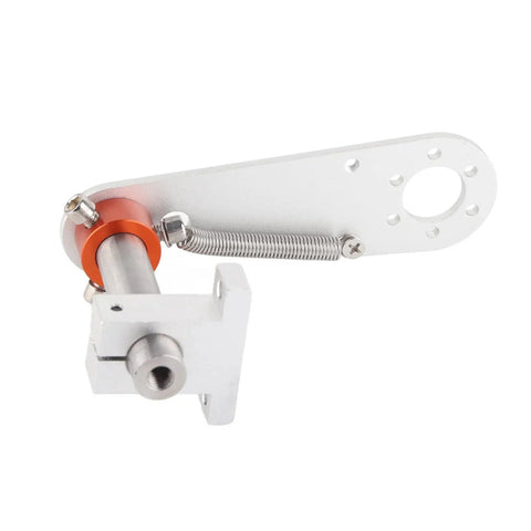 Beefy Heavy Duty Encoder Bracket Mounting Stand Built From Aluminum Alloy For Rugged Industrial Use With Anti Skid Base And Full 38mm Outer Diameter 6mm Shaft Encoder Compatibility Ready To Install, close-up view of aluminum bracket and spring.