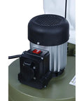 Close-up of the Smart Dust Collector With 1HP 7Amp Motor, Quiet Air Filtration Vacuum, black motor housing and dual action switch