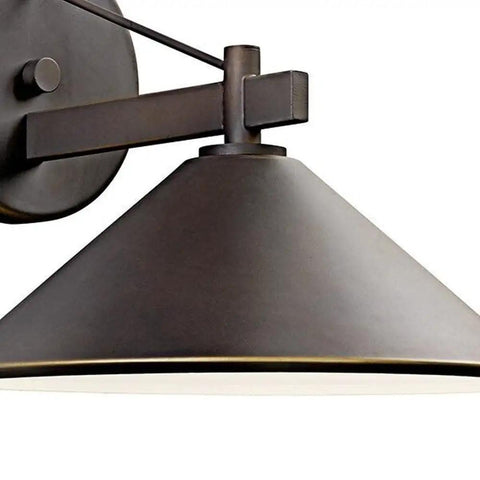 Ripley 10 Inch Wide One Light Outdoor Wall Light In Olde Bronze Finish With Rustic Lantern Design, close-up of fixture arm