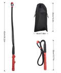 Golf Swing Rope Trainer For Warm Up And Power Pro Level Practice Rope For Golfers Boost Swing Speed Tempo And Precision Includes Handy Storage Bag Red shown with bag and dimensions