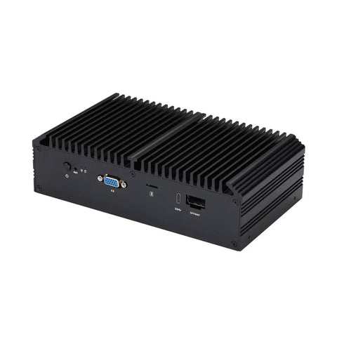 Beast Mode Intel Atom C3958 Mini Computer With 16 Core Raw Power 4Gb Ddr4 Ram And 128Gb Nvme Drive rear view showing ports and cooling fins.