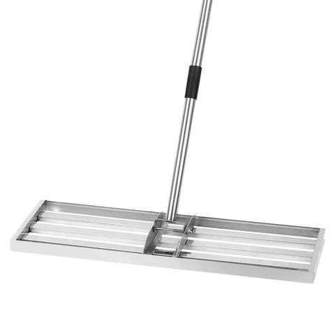 Lawn Leveling Rake With 76 Inch Handle, Stainless Steel Ground Leveler for Spreading Sand Soil Seed Gravel