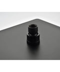 Shower System Combo with Hand Shower, 16-inch and tub spout, matte black connector fitting on a flat surface.