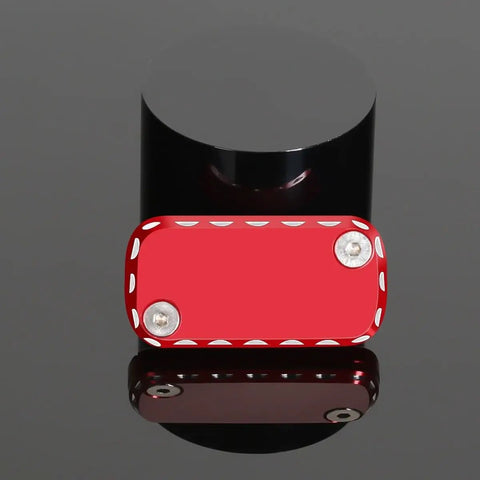 Front Brake Fluid Reservoir Cap Compatible With 125 Models Ct125 Trail 125 Dax St125 Cr125 Cr250R 1996 2007 2018 2024 Drop In No Fuss Easy Install Red Motorcycle Oil Tank Cap in red, showing CNC billet aluminum with anodized finish on black reflective surface.