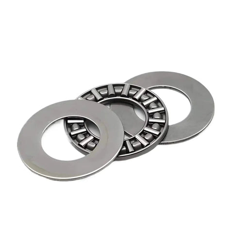 Single Axk Series Plane Thrust Needle Roller Bearing Pre Lubricated For Hydraulic Cylinders, heavy-duty industrial part with needle rollers.