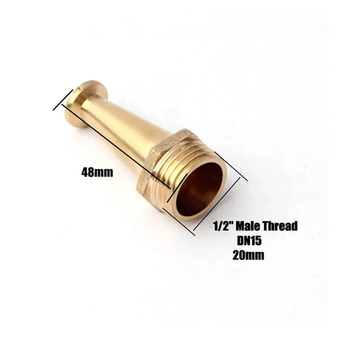 Top Shelf Brass Garden Sprinkler Hose Nozzle Set Five Piece Kit 1/2" male thread fitting for high flow rate watering.