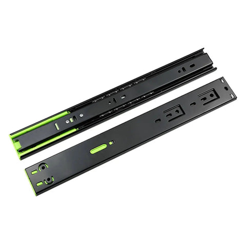 Thickened Cushioning Damping Drawer Slide Rail Three Section Silent Track With Steel Ball Bearing 14 Inch Black 2 Pack