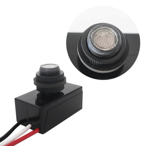 Dusk To Dawn Outdoor Photocell Sensor Switch 12V DC Auto On Off Post Lamp Light Control 5A Energy Saving mechanism close-up view