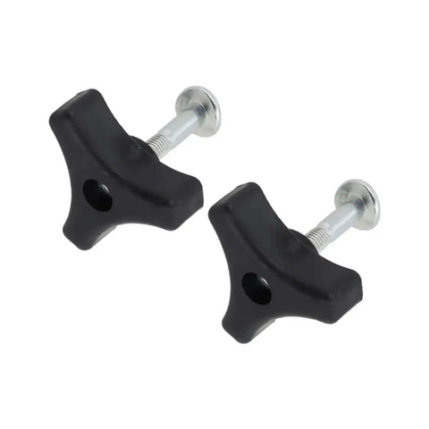 Top Quality Plastic Lawn Mower Handle Screw Nut Heavy Duty Wear Resistant Triple Cornered Triangle Knob Kit Grip Replacement Parts For Easy Fixes, black PP steel, 2-pack