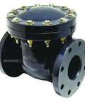 Six Inch Schedule Eighty PVC Flanged Swing Check Valve With Easy Service Top Lid Heavy Duty Backflow Preventer with flanged design.