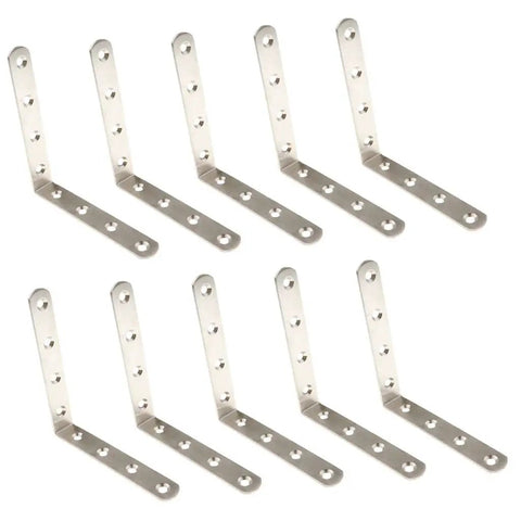 10 Pack L Shape Angle Corner Braces With Shelf Bracket Fasteners And Corner Connectors for 90 Degree Heavy Duty Support