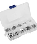 Stainless Steel E Clip And Circlip Assortment Kit For Machine Shafts And DIY Home Shop Use, Easy To Install, Oil Resistant, 304 Grade