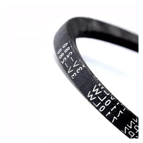 Japan Rubber Narrow V Belt Drive Belt For Machine Tools And Conveyor Rollers Low Elongation Wear Resistant Pro Grade Heavy Duty Power Transfer Quiet Smooth Running High Load Capacity 5 Pieces Pack black narrow V-belt close-up with printed size marking