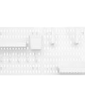 Medium Size Nail Free Wall Pegboard Organizer With Heavy Duty Hooks And Solid Wood Panel To Kick Clutter To The Curb While Freeing Up Space In Kitchen Bedroom Or Craft Room For Quick Everyday Organization, featuring white panels and various hooks.
