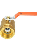 Old School Rugged Brass Ball Valve For Water Oil And Gas Lines With Smooth Quarter Turn Handle and durable brass construction.