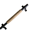 Wrought Iron Sliding Barn Door Handle Kit With Hemp Rope Accents For Cabinets And Doors, Old School European Antique Style Black Door Levers