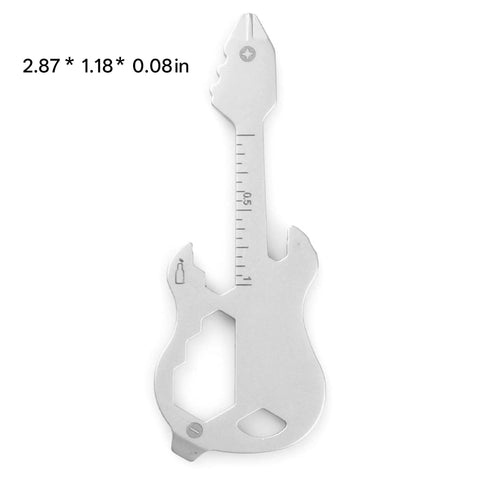 12 In 1 Guitar Themed Keychain Multi Tool With Bottle Opener Screwdrivers Hex Keys And Bike Spoke Wrench Compact EDC