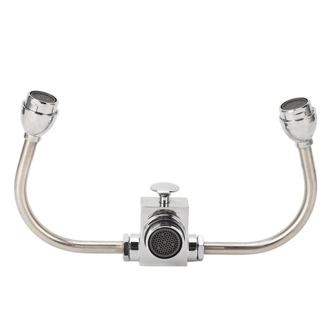 Eye Wash Station Faucet Mounted Eyewash Unit With Double Nozzle For Industrial Sinks, stainless steel double nozzle view