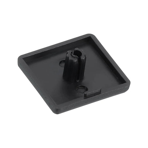 30 Pcs Nylon End Caps For 20x20mm T Slot Aluminum Profile 2020 European Standard Extrusion Plug For Trolleys, Fish Tanks, Storage Racks Black Durable, Easy Fit, Rust Resistant, Smooth Edges. Black nylon 20x20mm T-slot aluminum profile end cap, angled view