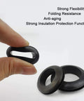 2 Inch Rubber Grommets For Wiring And Cables, Firewall Pass Through Grommets For Metal Boxes And Automotive Wiring, 40mm Inner Diameter, 62mm Outer Diameter, 11mm Thick, Pack Of 4 held in hand