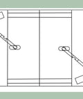 Diagram showing Four Pack Lid Support Hinges 180 Degree Rotatable 201 Stainless Steel Cabinet Hinges installation and movement directions.