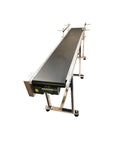 Beefed-Up Industrial PVC Belt Conveyor With Double Guardrails 82.6 Inch Long And 11.8 Inch Wide Flat Belt System 110V Anti Static