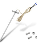 7 Inch RTD Temperature Probe Sensor Replacement For Pellet Grills 304 Stainless Steel With PT1000 Internal Ambient Probe And 47 Inch Cable Compatible With Z Grill And Other Popular Pellet Grills, with mounting hardware
