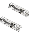 Heavy Duty Sliding Door Latch Lock 5 Inch Barrel Gate Bolt Set in Solid Stainless Steel, 2 Pack for Privacy and Safety