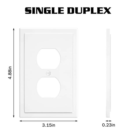 Modern Edge White 1 Gang Wall Plate Cover For Light Switches And Outlets Built Tough With Slick Clean Lines Durable Polycarbonate