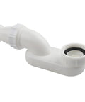 Flexible Rubber Drain Trap With G1-1/2 Threaded Ends For Bathtub Drain Applications And Straightforward Integration, close-up view of connector.