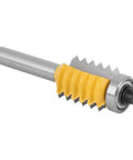 Solid Wave Type 8-Shank Woodworking Cutter Rail And Stile Router Bit With Carbide Milling Knives For Chipless Cutting Plus Anti Reverse Design In Durable Build For Smooth Pro Edges, yellow and silver cutter bit.