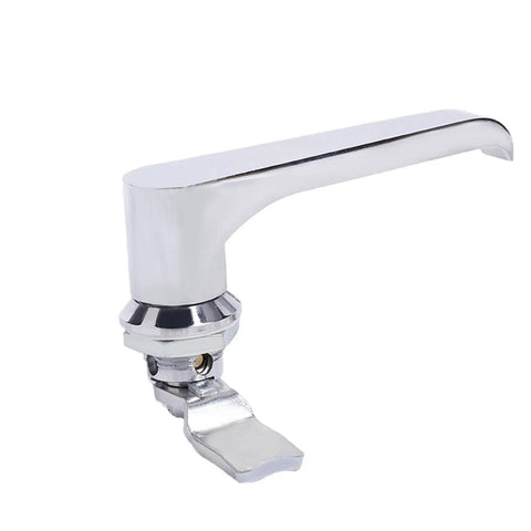Stainless Steel And Zinc Alloy Swing Handle Cam Lock L Series Heavy Duty Industrial Lock shown angled for cabinets and gates