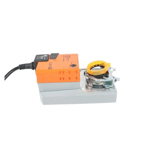 Rock Solid SM24AX Damper Actuator With Knockout 20Nm Torque And Snappy AC DC 24V Motor side view showing compact design and mounting features.