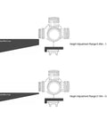 Diagram showing Rifle Scope Level Wedge Set For Quick, Precise Mounting with adjustment ranges for riflescope alignment.