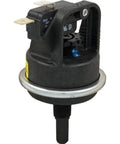 Pressure Switch RP2100 With Plastic Header 006737F Replacement Part for heating systems, shown in black and silver, side view