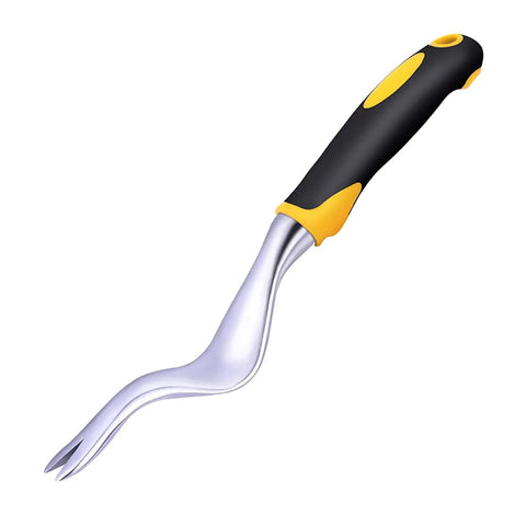 Durable 11.4 Inch Weed Puller Tool for Easy Hand Weeding in Garden and Lawn, Aluminum Alloy RustResistant Body, Bright Yellow for Quick Weed Removal