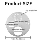 4-Pack Stainless Steel Bee Hive Entrance Discs, 4.92 Inch Diameter, size diagram showing multiple diameter measurements