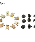 40Pcs U Nut Hex Screw Fastener Kit for BMW Undertray and Sheet Metal Clips shown with washers and self-tapping bolts
