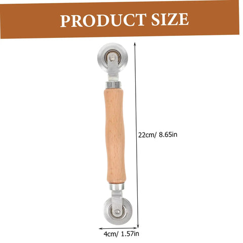 Pro Grade Screen Repair Tool Kit 3 Piece For Windows And Doors roller tool with ergonomic wood handle, 22cm size shown