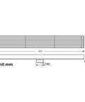 Top Shelf Linear Shower Drain With Removable Hair Catcher Grate And Brushed Gold Finish dimensions drawing, 600mm long, 68mm wide.