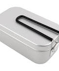 Ultralight Aluminum Camping Cookware Set 2-In-1 Grab-And-Go Lunch Box with Kettle, compact with folding handle for hiking