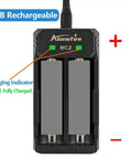 Charger for Beast Mode 20W 365nm UV Flashlight With USB Rechargeable Battery Battery Included Black Light with two battery slots.