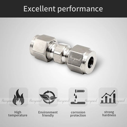 Horiznext stainless steel 5/16 in compression fitting for tubing, single piece